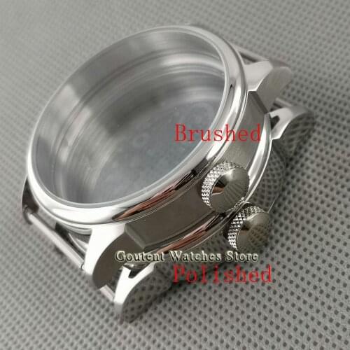 42mm polished/brushed Watch Case suitable for 6497/6498 Seagull ST36 Mechanical Watch Shell