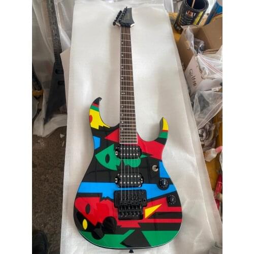 Factory direct color electric guitar water transfer color painting printing package