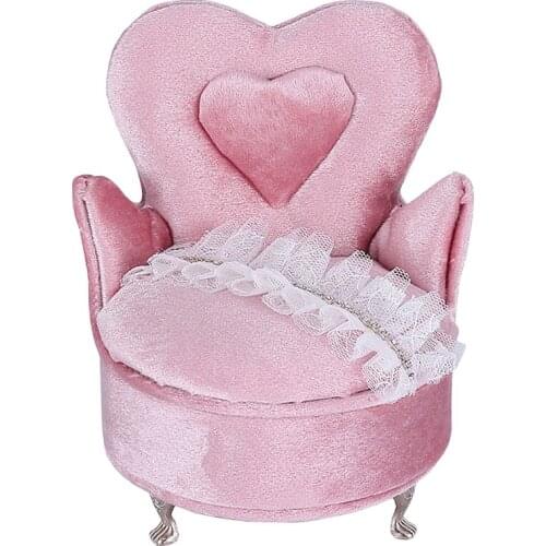 Heart Printed Jewelry Organizer Box, Single Chair Jewelry Display Storage Case