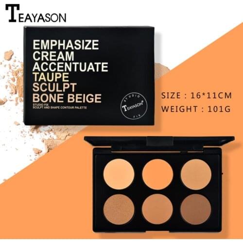 TEAYASON new 6-color high disc baking powder contour highlight powder silhouette repair capacity powder T1054