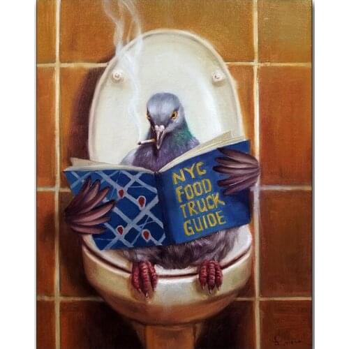 WC Smoking Diamond Paint Pigeon Toilet Diamand Embroidery Painting Craftwork Rhinestone Picture Wall Sticker Hobby Diamond Dotz