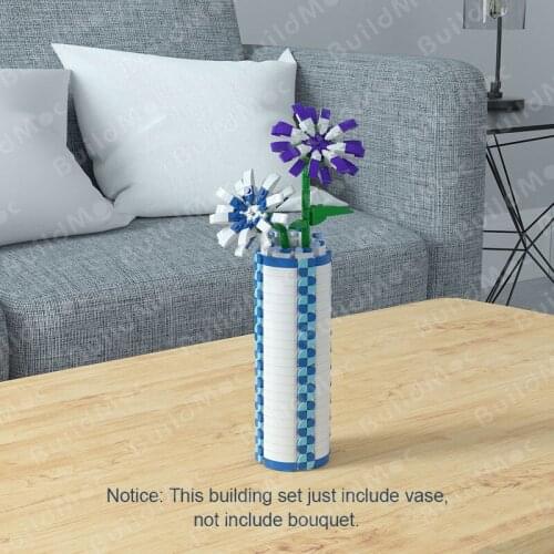 Mouth vase for Rose Fresh Flower Colorful wide Bouquet Building Blocks City Romantic Kit Bricks Bulk Classic Brand Kids DIY Toy