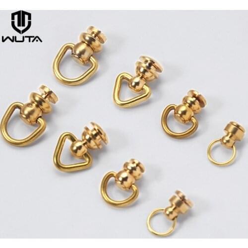 WUTA Brass Round Head Rivet Studs Screw Nail Spiles Punk Spots Swivel 360 Leather Craft Chicago Connectors 4 Type For Choose