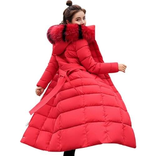 X-Long Winter Women Jacket Coat New Collection Original Fur Collar Mujer Parkas Casual Thickening Cotton Padded Outerwear ls128