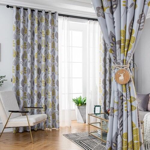 Custom Pastoral Style High Blackout Curtains for Living Room and Bedroom Balcony Shade and Heat Insulation Printed Curtains