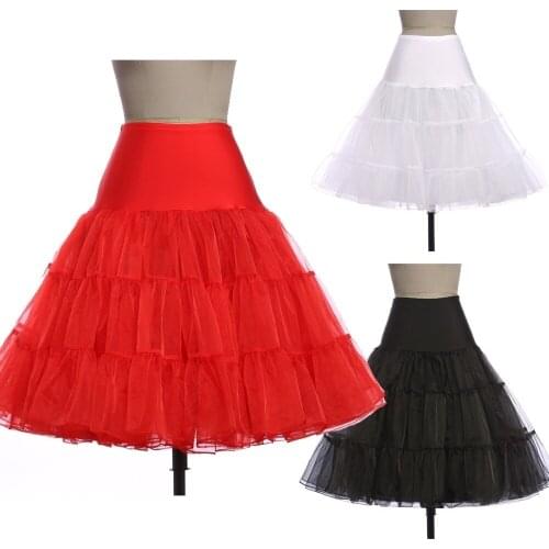 7 Colors Black White Girls Ball Gown Slip Rockabilly Petticoat for Vintage Wedding Crinoline Underskirt Women Skirt 8922