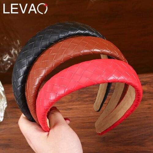 Levao Solid Leather Headband For Women PU Hair Bands Hoop Bezel Hairband 2021 New Hair Bands Hair Accessories Headwear