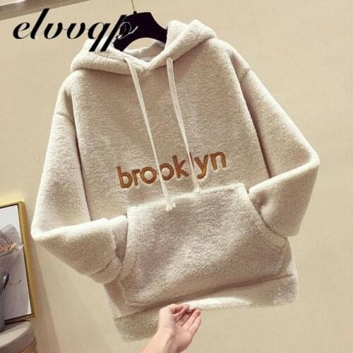 2021 Spring Coat Sweet Hooded Sorry Print Harajuku Loose Pocket Hoodies Womens Fleece Flannel Pullover Female Sweatshirt Winter