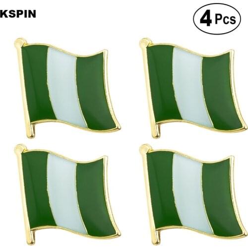 Nigeria Flag Pin Lapel Pin Badge Brooch Icons 4pcs