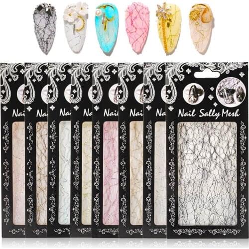 1 Sheet 3D Nail Sticker Gold Silver Net Line Tape on Nails Curve Strip Adhesive Foil Nail Art Sticker Decal Nail Art Decoration