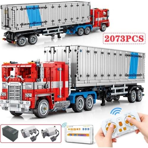 2073pcs Technical City APP Programming RC Truck Transport Building Blocks Remote Control Vehicle Car Bricks Toys For Boy Gifts