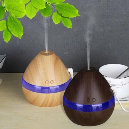 300 ML Aroma Aromatherapy Diffuser LED Essential Oil Ultrasonic Retro Wood Grain Electric Air Humidifier Purifier