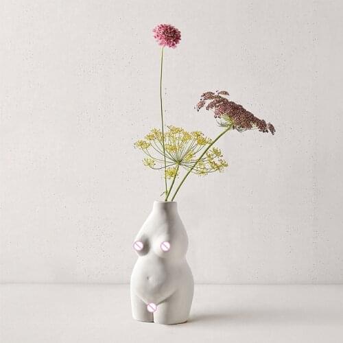 3D Torse Concrete Vase Molds Silicone Flower Pot Molds Handmade Concrete Female Goddess 3D Torso Pot Molds