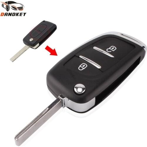 Dandkey HCA Blade Modified 2 Button Filp Remote Key Fob Shell Case For Citroen C2 C5 C6 C8 Xsara Picasso CE0536 key shell