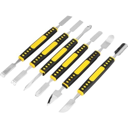DIYWORK Crowbar Dual Heads Metal Spudger For Mobile Phone Notebook Prying Opening Repair Tool kit Hand Tools Sets 6pcs/set