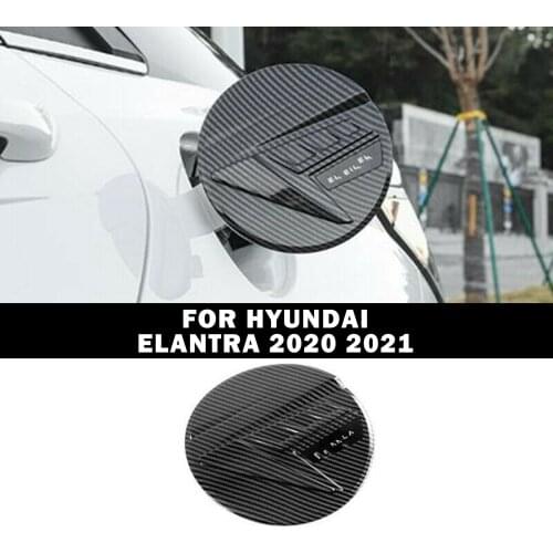 For Hyundai Elantra 2020 2021 Carbon Fiber Gas Fuel Tank Cap Oil Filler Cover Trim Decoration Exterior Accessories Car Styling