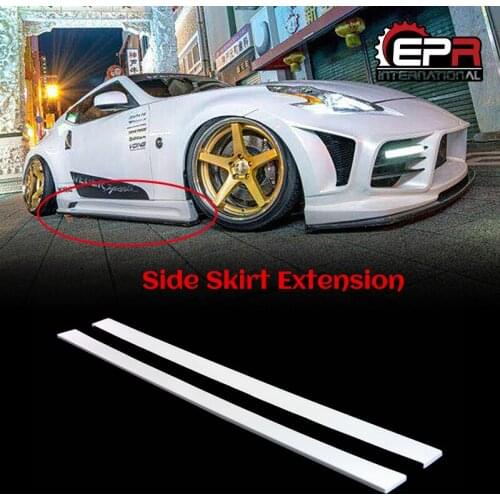 For Nissan 370Z Z34 (2009+) WBS Style Glass Fiber/FRP Side Skirt Plank Body Kit Trim For 370Z Racing Carbon Side Skirt Extension