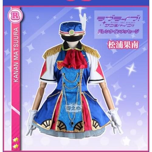 Hot Anime LoveLive!Sunshine!! Matsuura Kanan Cosplay Costumes Happy Party Train Uniform Dress XS-XL Or Custom-Make Any Size