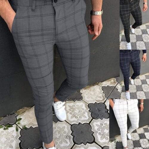 Top Selling Product In 2021 Summer New Double Striped Plaid Printed Casual Pants Plus Size Foot Pants Mens Clothing