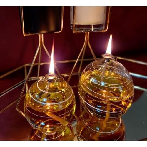 Viyale Store Moire Glass Oil Lamp Dual Set