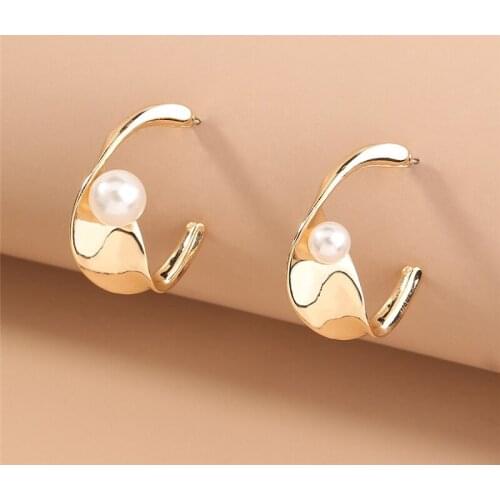 Fashion Luxury Asymmetric Irregular Design Pearl Earring Charm Womens Earrings Jewelry Accessories Gifts