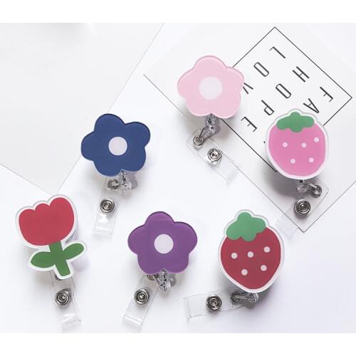 Cartoon Mini Retractable Badge Reel Nurse Lanyards ID Name Card Badge Holder Clip Student Nurse Badge Holder Office Supplies