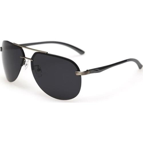 Men 100% Polarized Aluminum Alloy Half- Frame Sunglasses Fashion Mens Pilot Driving Sunglasses D5