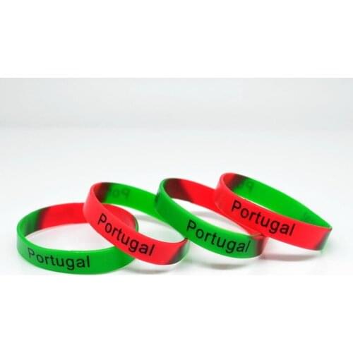 NEW 10x Portuga National Team Football Soccer Basketball Silicone Bracelet Bangle Wristband Sport Jewelry Party Gift