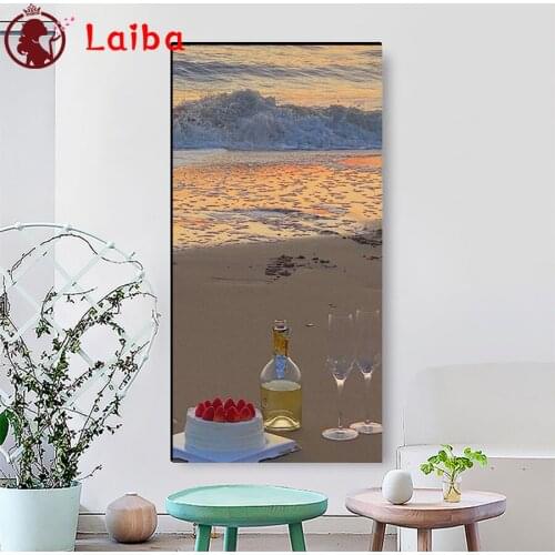 New diamond Romantic encounters on the beach crafts Diamond Embroidery diamond mosaic diamond painting cross stitch home Murals