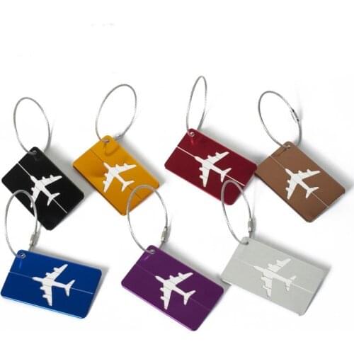 New Multicolor Aluminum Aloy Plane Travel Accessories Luggage Tags Suitcase Cartoon Style Fashion Silicon Portable Travel Label