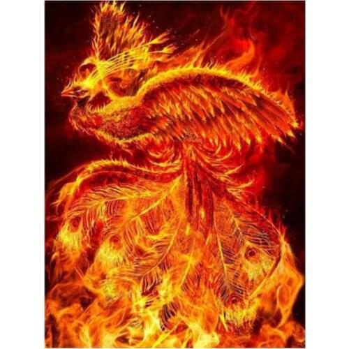 Fire Phoenix Diamond Embroidery Painting Birds Mosaic Rhinestone Sticker Lady Wall Decor Puzzle Picture Diamond Dotz Large Size