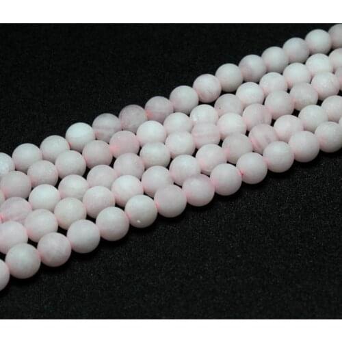 Wholesale Natural Dull Polish Rose Crystal Quartz Stone Beads For Jewelry Making DIY Bracelet Necklace 4/6/8/10/12mm Strand 15