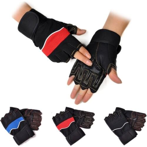 Men Women Half Finger Fitness Gloves Weight Lifting Gloves Protect Wrist Gym Training Fingerless Weightlifting Bicycle Gloves#25