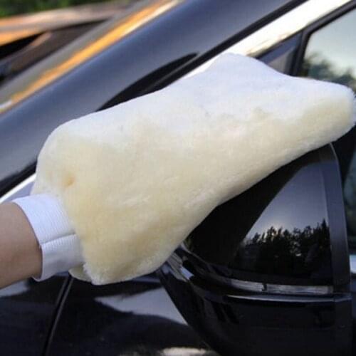 1X Wool Car Washing Gloves Cleaning Brush Microfiber Plush Mitt Wash Glove Towel Detailing Brushes Sponge Clean Accessories Tool