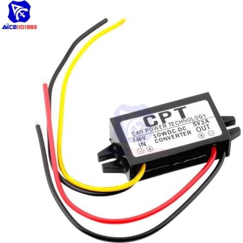 DC/DC Buck Converter Regulator 7 -50V to 5V 2A 10W Step Down Power Supply Buck Converter Waterproof Adapter for Car Auto