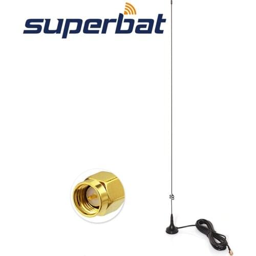 Superbat 136-174 / 400-490MHz 3Dbi Walkie Talkie Car Mini Suction Cup Antenna 450MM Portable