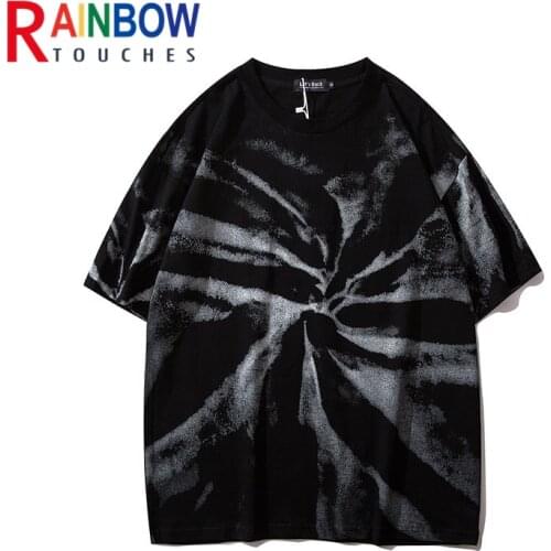 Rainbowtouches Men Summer Short Sleeve Graffiti T-Shirt Loose Fashion Hip Hop Printing T-shirts