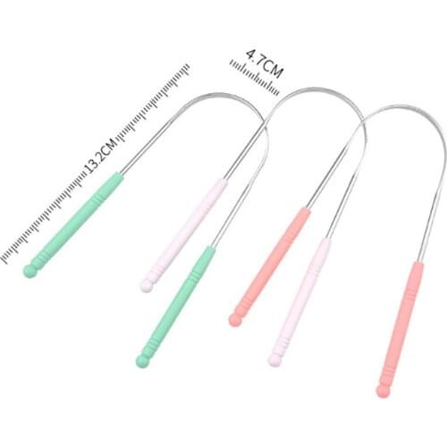 Tongue Scraper Stainless Steel Oral Tongue Cleaner Brush Tongue Toothbrush
