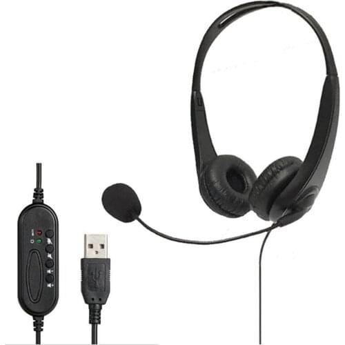 USB Telephone Headset Noise Cancelling Corded Offical Headphone With Micro For Computer Laptop PC Call Center Operator