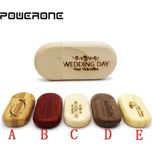 POWERONE (OVER 10 PCS free LOGO) maple Wood usb Flash Drive pendrive 4gb 8gb 16gb 32gb Pen Drive 64gb wediing personal Gifts