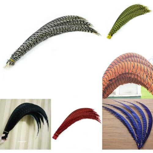 High quality 10Pcs 32-36''/80-90CM Natural Lady Amherst Pheasant Tail Feathers For Crafts Phesant Feathers Plumes Decoration Diy