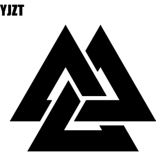 YJZT 14CM*12CM Fun Personality Rune Vinyl Car-styling Decal Car Sticker Black/Silver Graphical C11-1147