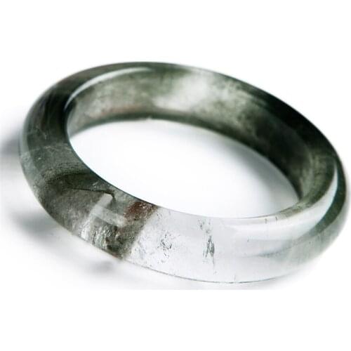 Genuine Natural Green Phantom Quartz Crystal Fashion Bangle Bracelets For Women Inner Diameter 60mm