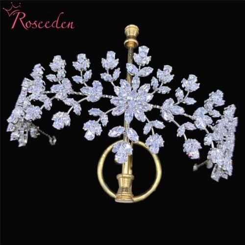 New CZ Wedding Tiaras Ladies Princess Headband Bridal Hair Accessories Drop Shipping RE4123