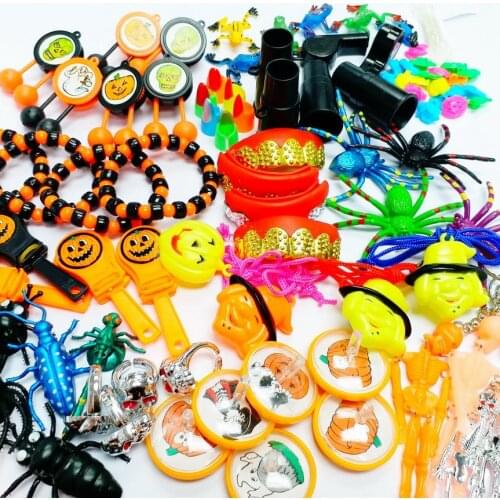 200pcs Halloween Mix-H400 Joke Trick Gag Loot Bag Toys boy Kids Birthday Party Favours Game Pinata carnival Favors Novelty Gift
