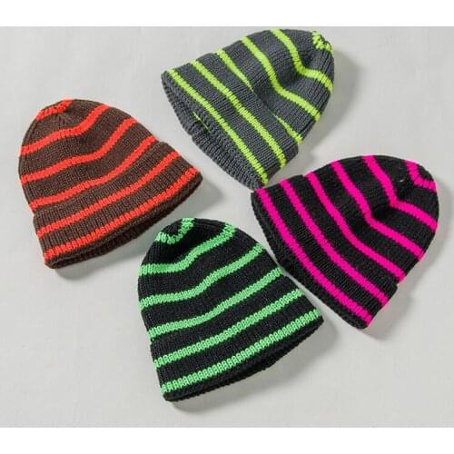 2019 Fashion Baby Girl Boy Striped Hat Winter Warm Kids Beanie Hat Crochet Elasticity Woolen Knitted Hats Casual Children Caps