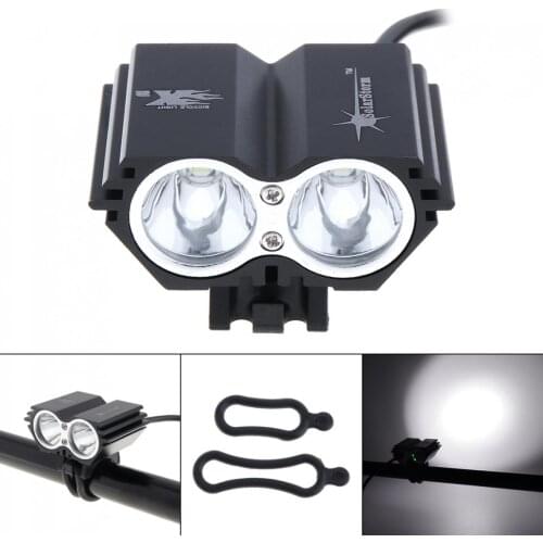 4 Modes Low / Middle / High / Strobe 100 - 240VAluminum Alloy 5000LM Waterproof X2 XM-L T6 LED Bicycle LED Headlight Lamp