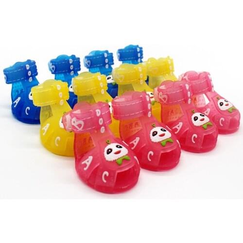 4pcs/Lot Hot Sale Casual Anti-Slip Small Dog Shoes Cute Chihuahua Spring Summer Soft Breathable Sandals Zapatos Para Perro