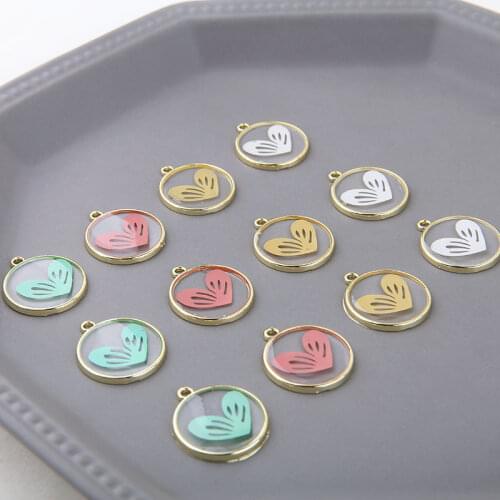 4pcs Sweet Japanese transparent Earrings For Female love round Womens Earrings Fashion pendant DIY handmade jewelry material