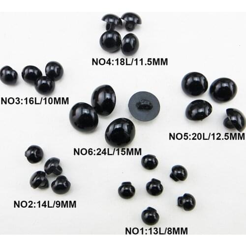 50PCS 8MM~15MM Colors Dyed Plastic Black ball buttons cartoon kids sewing clothes accessory kid button P7-1